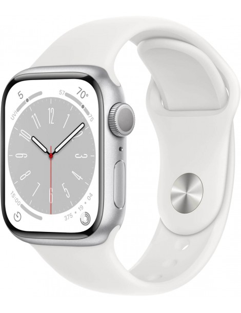 Apple Watch 8 41mm Quadrante Argento con cinturino Bianco GPS Europa